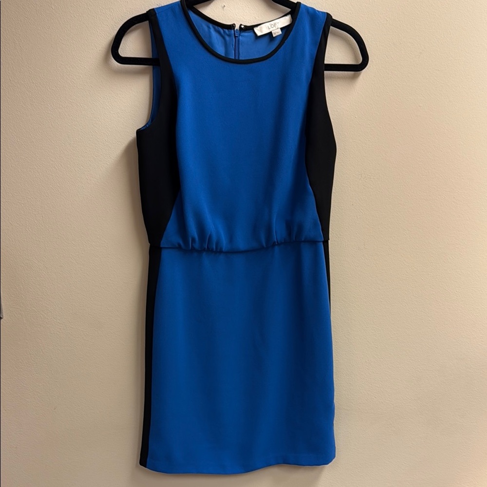 LOFT Blue Sheath Mini Dress Sleeveless